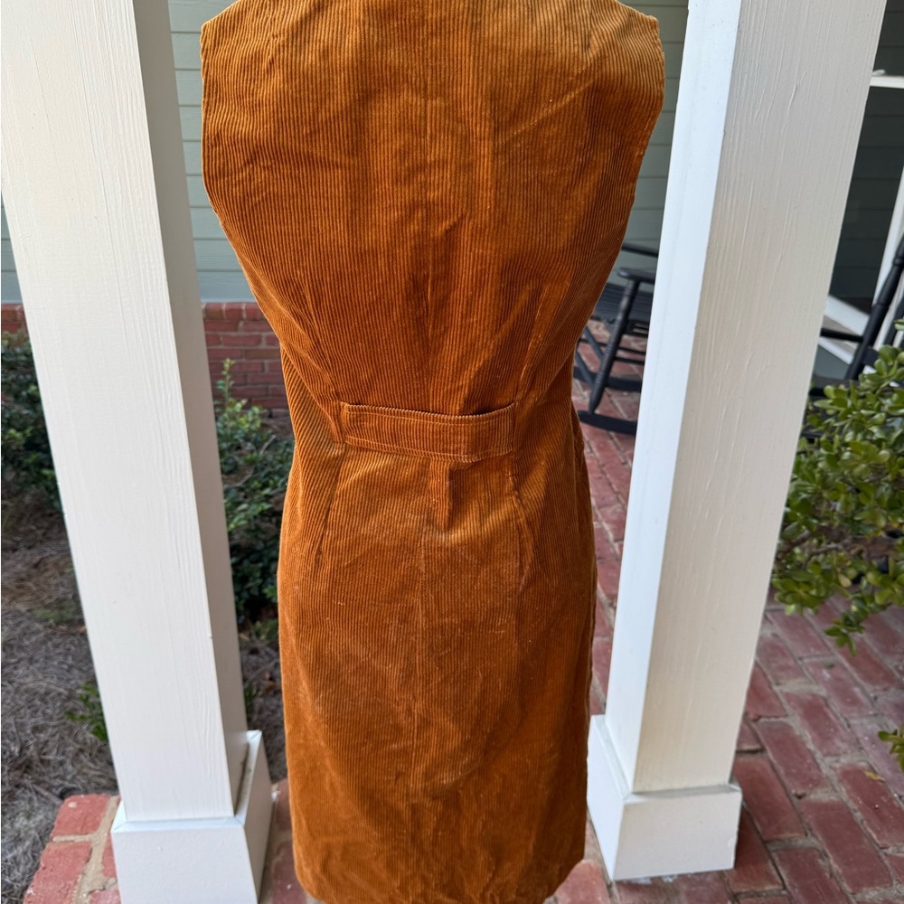 Vintage 1960s Women's Corduroy Double-Breasted Dress - Picture 4 of 13